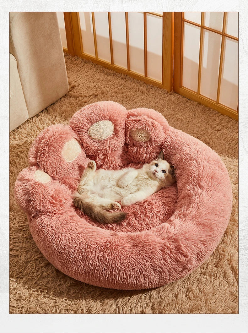 Fluffy Paw Shaped Pet Bed